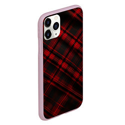 Чехол iPhone 11 Pro матовый Тёмно-красная шотландская клетка, цвет: 3D-розовый — фото 2