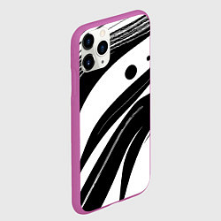 Чехол iPhone 11 Pro матовый Abstract black and white composition, цвет: 3D-фиолетовый — фото 2