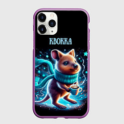 Чехол iPhone 11 Pro матовый Маленькое кенгуру квокка в шарфике, цвет: 3D-фиолетовый