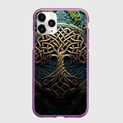 Чехол iPhone 11 Pro матовый Кельты: древо жизни, цвет: 3D-фиолетовый