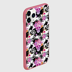 Чехол iPhone 11 Pro матовый Череп бохо, цвет: 3D-малиновый — фото 2