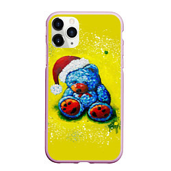 Чехол iPhone 11 Pro матовый Плюшевый синий Санта, цвет: 3D-розовый