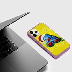 Чехол iPhone 11 Pro матовый Плюшевый синий Санта, цвет: 3D-фиолетовый — фото 2