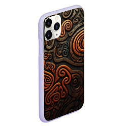 Чехол iPhone 11 Pro матовый Асимметричный паттерн в викингском стиле, цвет: 3D-светло-сиреневый — фото 2