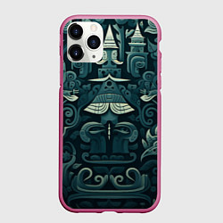 Чехол iPhone 11 Pro матовый Абстрактный узор в славянском стиле, цвет: 3D-малиновый
