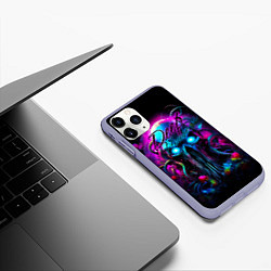 Чехол iPhone 11 Pro матовый Deep house neon, цвет: 3D-светло-сиреневый — фото 2