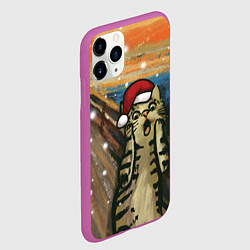 Чехол iPhone 11 Pro матовый Кот Крик - 2024, цвет: 3D-фиолетовый — фото 2