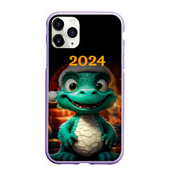 Чехол iPhone 11 Pro матовый Зеленый дракон 2024