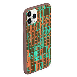 Чехол iPhone 11 Pro матовый Разноцветные толстые линии, цвет: 3D-коричневый — фото 2
