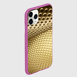 Чехол iPhone 11 Pro матовый Золотая сетка абстракция, цвет: 3D-фиолетовый — фото 2
