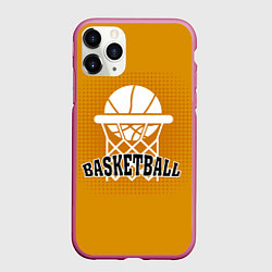 Чехол iPhone 11 Pro матовый Basketball - кольцо и мяч, цвет: 3D-малиновый