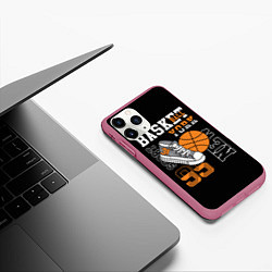 Чехол iPhone 11 Pro матовый Basketball New York, цвет: 3D-малиновый — фото 2