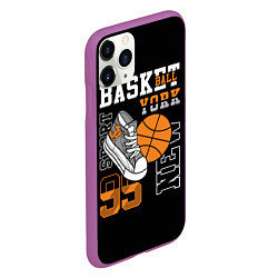 Чехол iPhone 11 Pro матовый Basketball New York, цвет: 3D-фиолетовый — фото 2