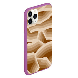 Чехол iPhone 11 Pro матовый Кофейные линии, цвет: 3D-фиолетовый — фото 2