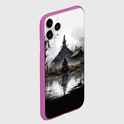 Чехол iPhone 11 Pro матовый Изба на болоте, цвет: 3D-фиолетовый — фото 2