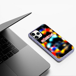 Чехол iPhone 11 Pro матовый Roblox game 2023, цвет: 3D-светло-сиреневый — фото 2