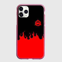 Чехол iPhone 11 Pro матовый Battletoads fire team, цвет: 3D-малиновый