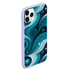 Чехол iPhone 11 Pro матовый Бирюзовая геометрия, цвет: 3D-светло-сиреневый — фото 2