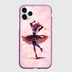 Чехол iPhone 11 Pro матовый Балерина в Хэллоуин, цвет: 3D-фиолетовый