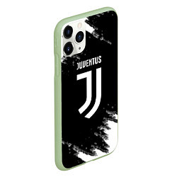 Чехол iPhone 11 Pro матовый Juventus спорт краски черно белый, цвет: 3D-салатовый — фото 2