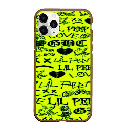 Чехол iPhone 11 Pro матовый Lil peep кислотный стиль, цвет: 3D-коричневый