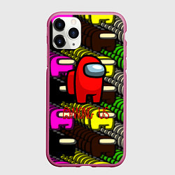Чехол iPhone 11 Pro матовый Among us games, цвет: 3D-малиновый