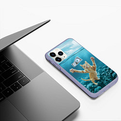 Чехол iPhone 11 Pro матовый Nirvana Cat, цвет: 3D-светло-сиреневый — фото 2
