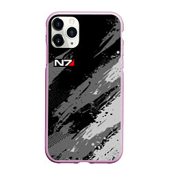 Чехол iPhone 11 Pro матовый N7 - mass effect monochrome, цвет: 3D-розовый