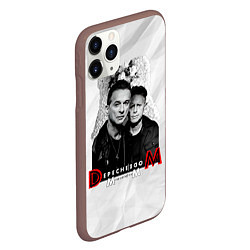 Чехол iPhone 11 Pro матовый Depeche Mode - Dave Gahan and Martin Gore с венком, цвет: 3D-коричневый — фото 2