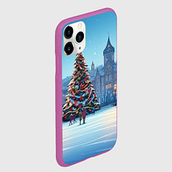 Чехол iPhone 11 Pro матовый Городская новогодняя елка, цвет: 3D-фиолетовый — фото 2