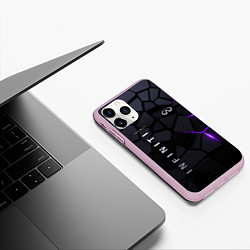 Чехол iPhone 11 Pro матовый Infiniti - плиты с эффектом свечения, цвет: 3D-розовый — фото 2