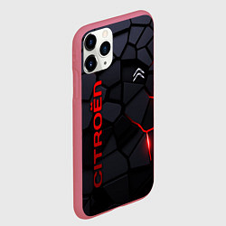 Чехол iPhone 11 Pro матовый Citroen - плиты с эффектом свечения, цвет: 3D-малиновый — фото 2