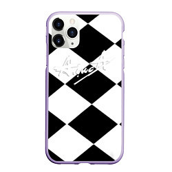 Чехол iPhone 11 Pro матовый Алиса шахматная клетка, цвет: 3D-светло-сиреневый