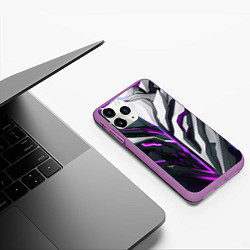 Чехол iPhone 11 Pro матовый Броня адская и райская фиолетовая, цвет: 3D-фиолетовый — фото 2