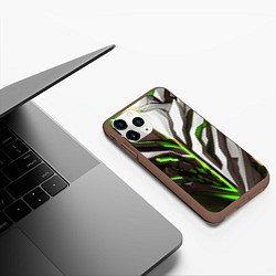 Чехол iPhone 11 Pro матовый Броня адская и райская зелёная, цвет: 3D-коричневый — фото 2