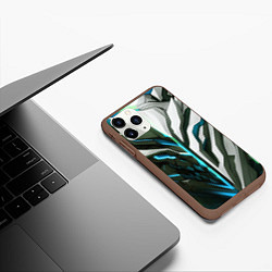Чехол iPhone 11 Pro матовый Броня адская и райская синяя, цвет: 3D-коричневый — фото 2