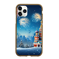 Чехол iPhone 11 Pro матовый Новогодняя Москва