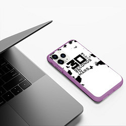 Чехол iPhone 11 Pro матовый 30 Second to mars buterfly, цвет: 3D-фиолетовый — фото 2
