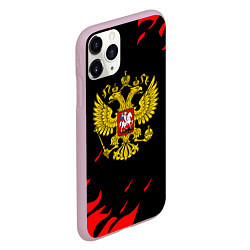 Чехол iPhone 11 Pro матовый Герф россия красный огонь, цвет: 3D-розовый — фото 2