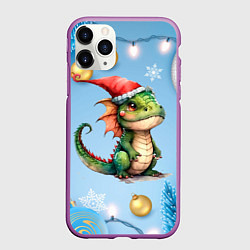 Чехол iPhone 11 Pro матовый Маленький дракончик рептилия, цвет: 3D-фиолетовый