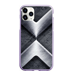 Чехол iPhone 11 Pro матовый Стальные блоки, цвет: 3D-светло-сиреневый