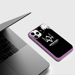 Чехол iPhone 11 Pro матовый Watch dogs краски, цвет: 3D-фиолетовый — фото 2