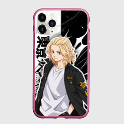 Чехол iPhone 11 Pro матовый Майки из токийских мстителей - абстракция, цвет: 3D-малиновый