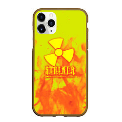 Чехол iPhone 11 Pro матовый Stalker yellow flame, цвет: 3D-коричневый