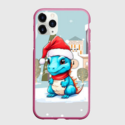Чехол iPhone 11 Pro матовый Северный дракон, цвет: 3D-малиновый