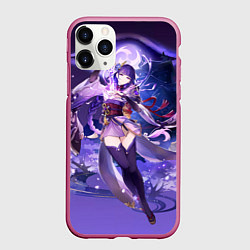 Чехол iPhone 11 Pro матовый Genshin Impact Shogun Raiden, цвет: 3D-малиновый