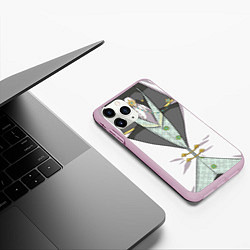 Чехол iPhone 11 Pro матовый Белый мультяшный фрак с шейным платком, цвет: 3D-розовый — фото 2