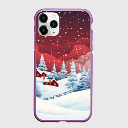 Чехол iPhone 11 Pro матовый Искрящийся новогодний воздух, цвет: 3D-фиолетовый