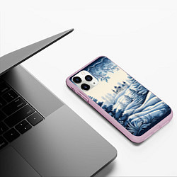 Чехол iPhone 11 Pro матовый Зимняя сказка 2024, цвет: 3D-розовый — фото 2