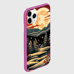 Чехол iPhone 11 Pro матовый Зимнее настроение новогодний рисунок, цвет: 3D-фиолетовый — фото 2